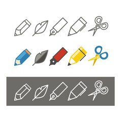 Paint and writing tools collection. Design elements