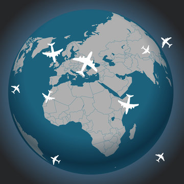 Global travel abstract scheme