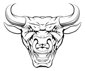 Tough Bull Mascot Face