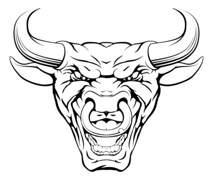 Tough Bull Mascot Face
