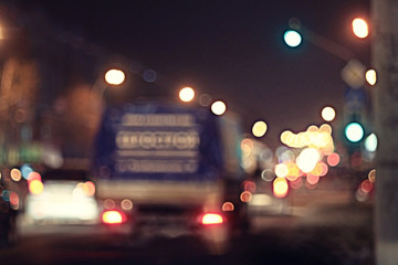 Night road in the city of lights cars traffic jams