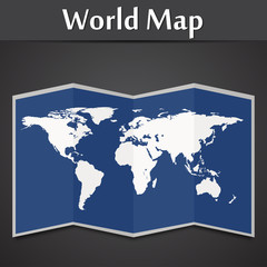 World map on a black background vector illustration