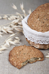 Oatmeal cookies in a basket