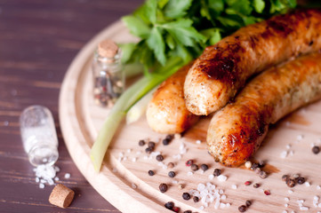 Barbecue tongs with sausege