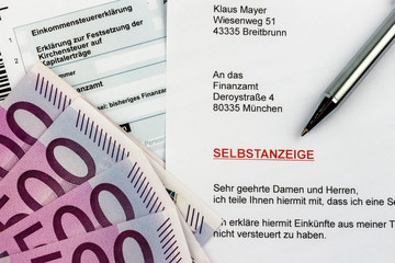 Selbstanzeige beim Finanzamt
