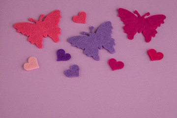 background with butterflies and hearts