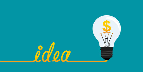 Idea concept-Light bulb with dollar symbol
