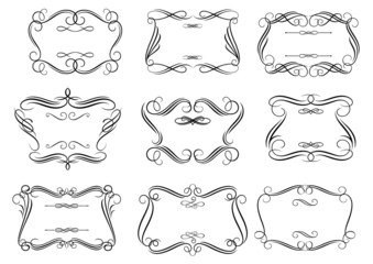 Retro curlicue frames or cartouches in romantic style - obrazy, fototapety, plakaty