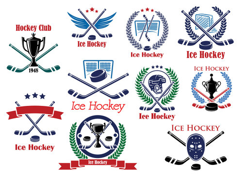 Heraldic logo and emblems for ice hockey club