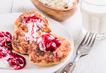 Homemade cheese pancakes