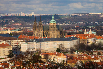 Obraz premium Bird eye view of Hradchany, Prague