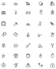 Vector camping icon set
