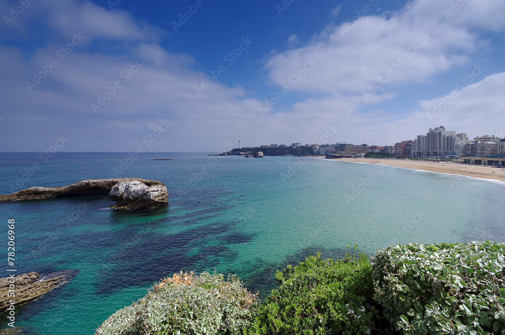 Poster plage et baie de biarritz