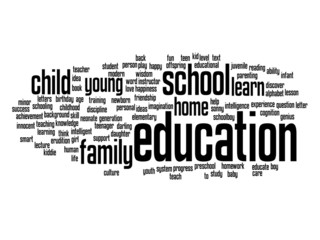 Conceptual education word cloud