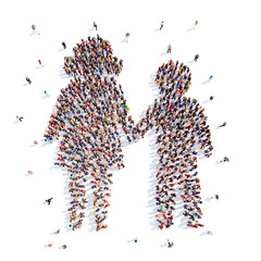 people in the form of mother and child.