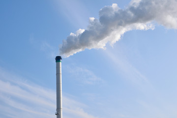 Chemical factory with smoke stack