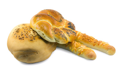 loaf of bread isolated on white background