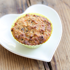 muffin in green silicon baking mould