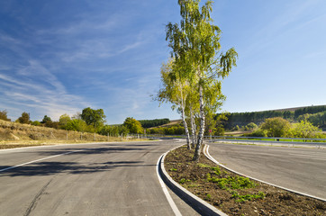 Тurnoff on the road near the town of Razgrad