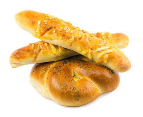 loaf of bread isolated on white background