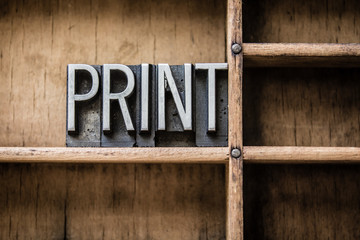 Print Letterpress Type in Drawer - obrazy, fototapety, plakaty