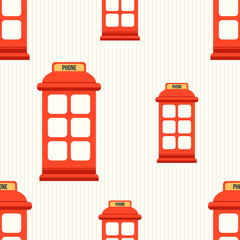 Obraz premium Seamless pattern with red phone booth