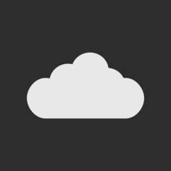 White cloud as logo on dark grey