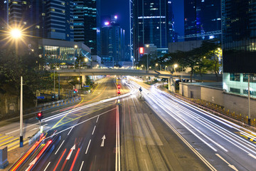 Fototapeta na wymiar Hong Kong traffic at night