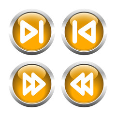 Set of buttons for web, media arrow. Vector.