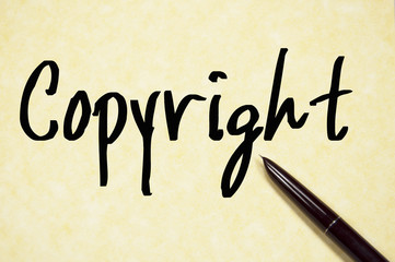 copyright word write on paper