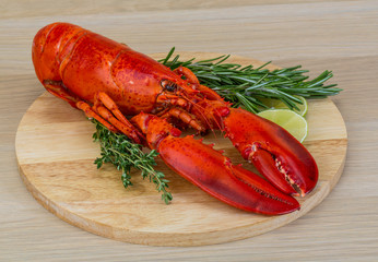 Red boiled lobster
