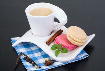 Coffee with macaroons