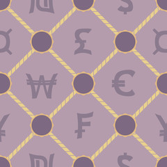 seamless background with currency symbols