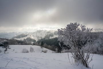 deep valley under the fog