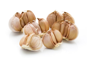 Garlic isolated on the white background.