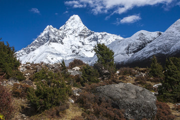 view of Ama Dablam from Pangboche