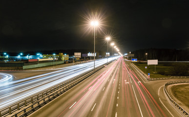 Fototapeta na wymiar transport metropolis, traffic and blurry lights