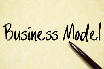 business model text write on paper