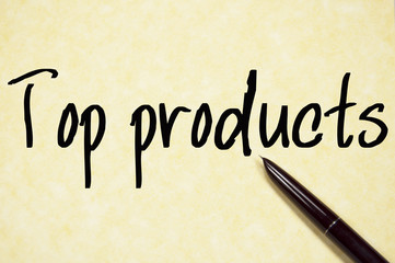 top products text write on paper