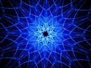 Fototapeta premium Blue glowing kaleidoscope