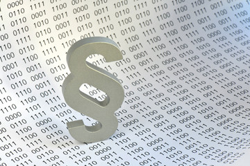 Datenschutz, Paragraph, bin&auml;r, BDSG, Computer, Internet, IT