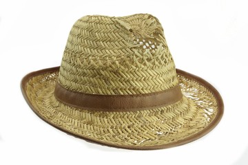 Worn And  Holey Isolated Straw Hat