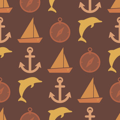 seamless background with marine recreation symbols