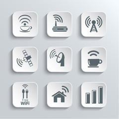 Wireless and Wi-Fi Web Icons Set