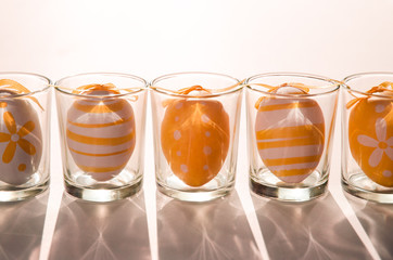 easter eggs in glass decoration