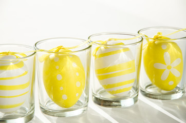 easter eggs in glass decoration