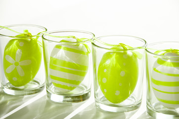 easter eggs in glass decoration