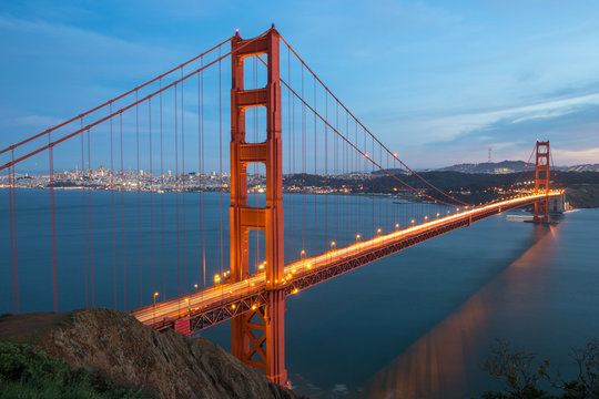 San Francisco Golden Gate Bridge evening night
