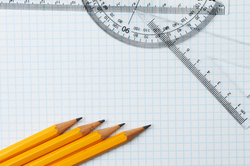 Pencils and rule