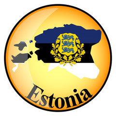 orange button with the image maps of button Estonia
